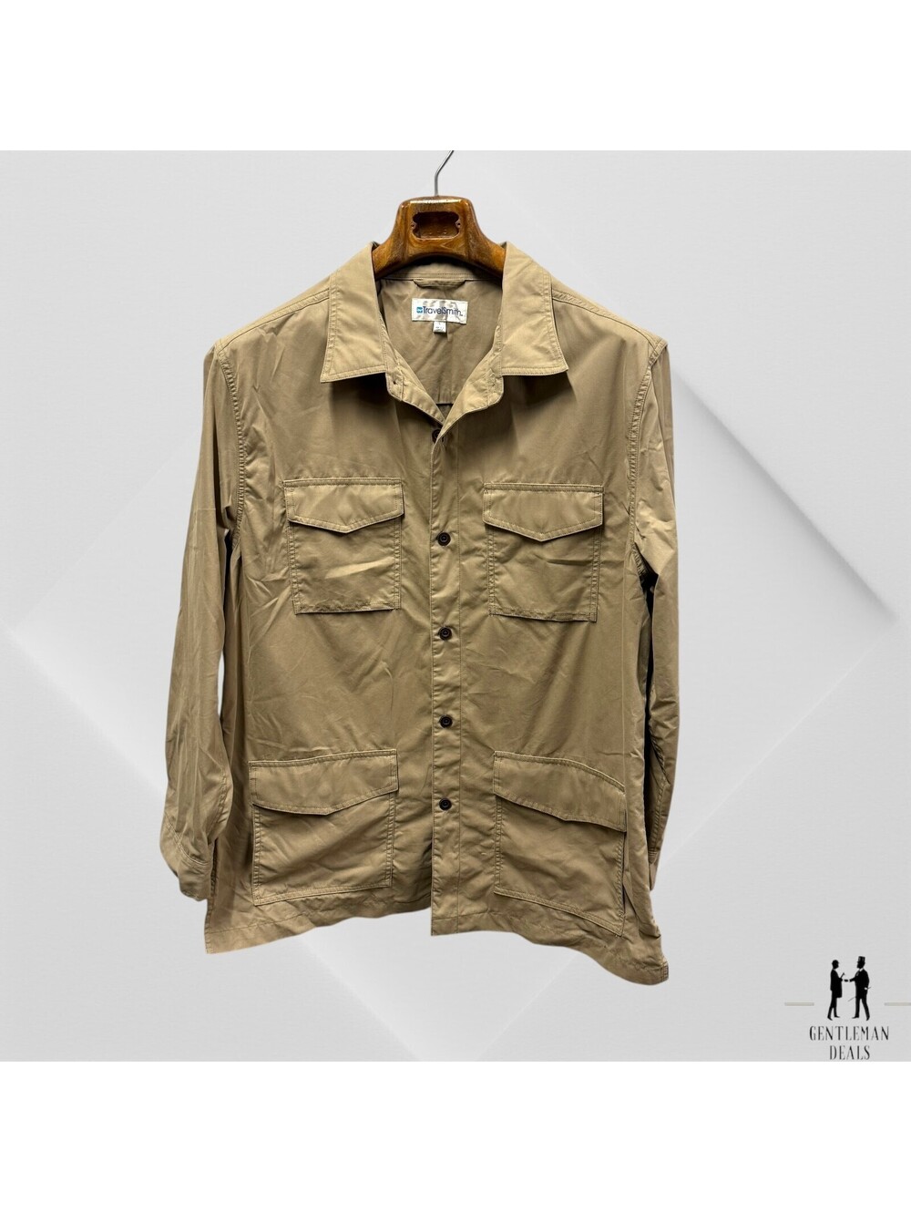 Travelsmith Travel Smith Safari Mens Khaki Photographer Utility Jacket Cargo L